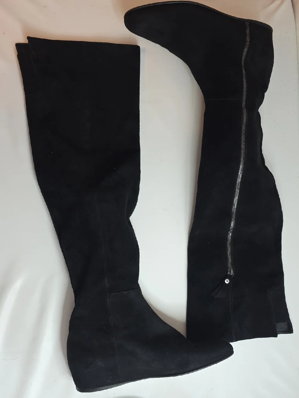 STUART WEITZMAN LEATHER SUEDE OVER THE KNEE TALL BLACK BOOTS LADIES 8.5